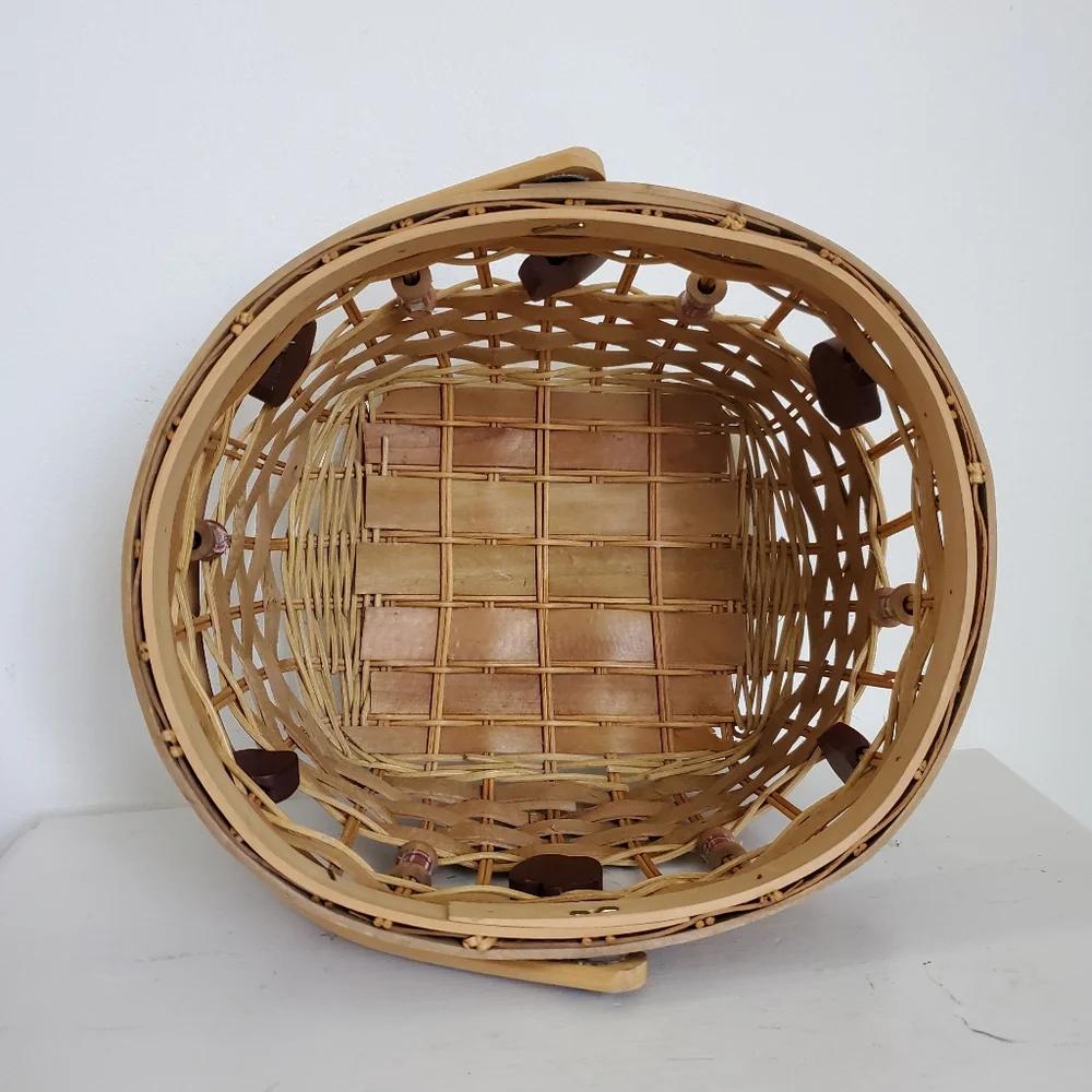 Apple & Spool Woven Wooden Basket